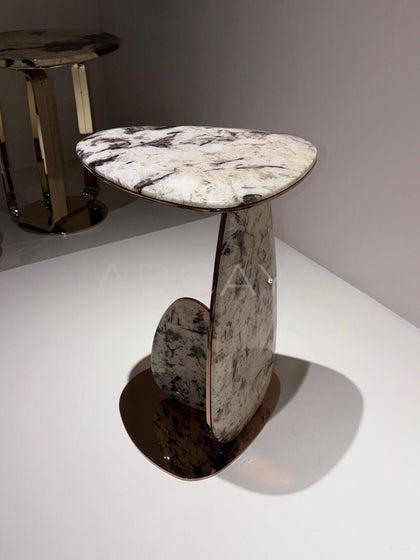 Mushroom Drop Marble Side Table - scene