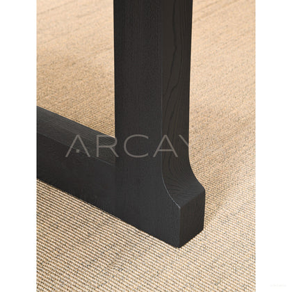 Old Money Oak Matte Black Brushed Long Dining Table - scene