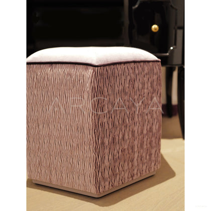 Pleated Purple Art Pouf - scene