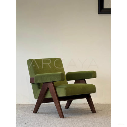 Spring Green Mid Century Lounge Chair - scene
