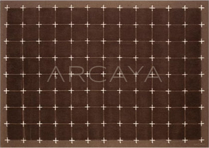 Dark Brown Dot Check Rug Dsm P020 C02 - scene