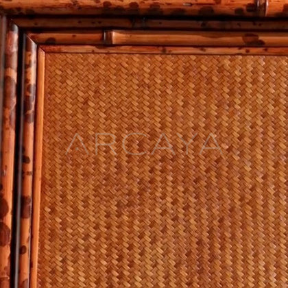 Bamboo Woven Double Door Tall Cabinet - detail