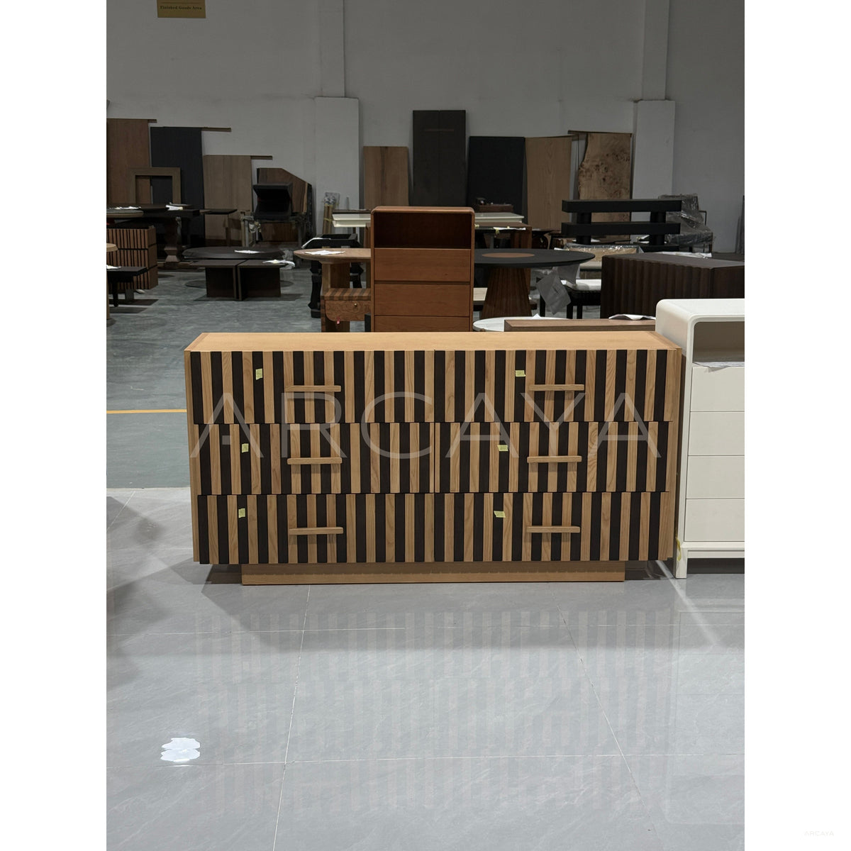 Mosaic Mid Century Solid Wood Chest Of Drawers in detail