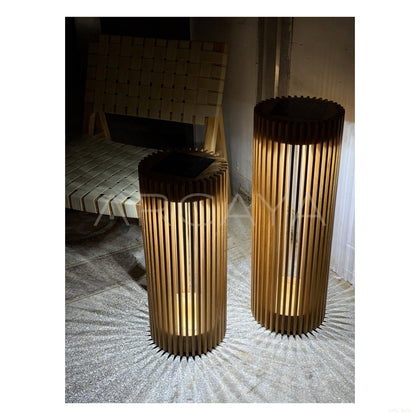 Japanese Teak Outdoor Lantern - scene