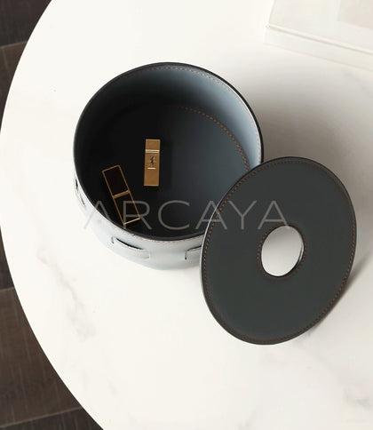 Handmade Leather Tissue Box - scene