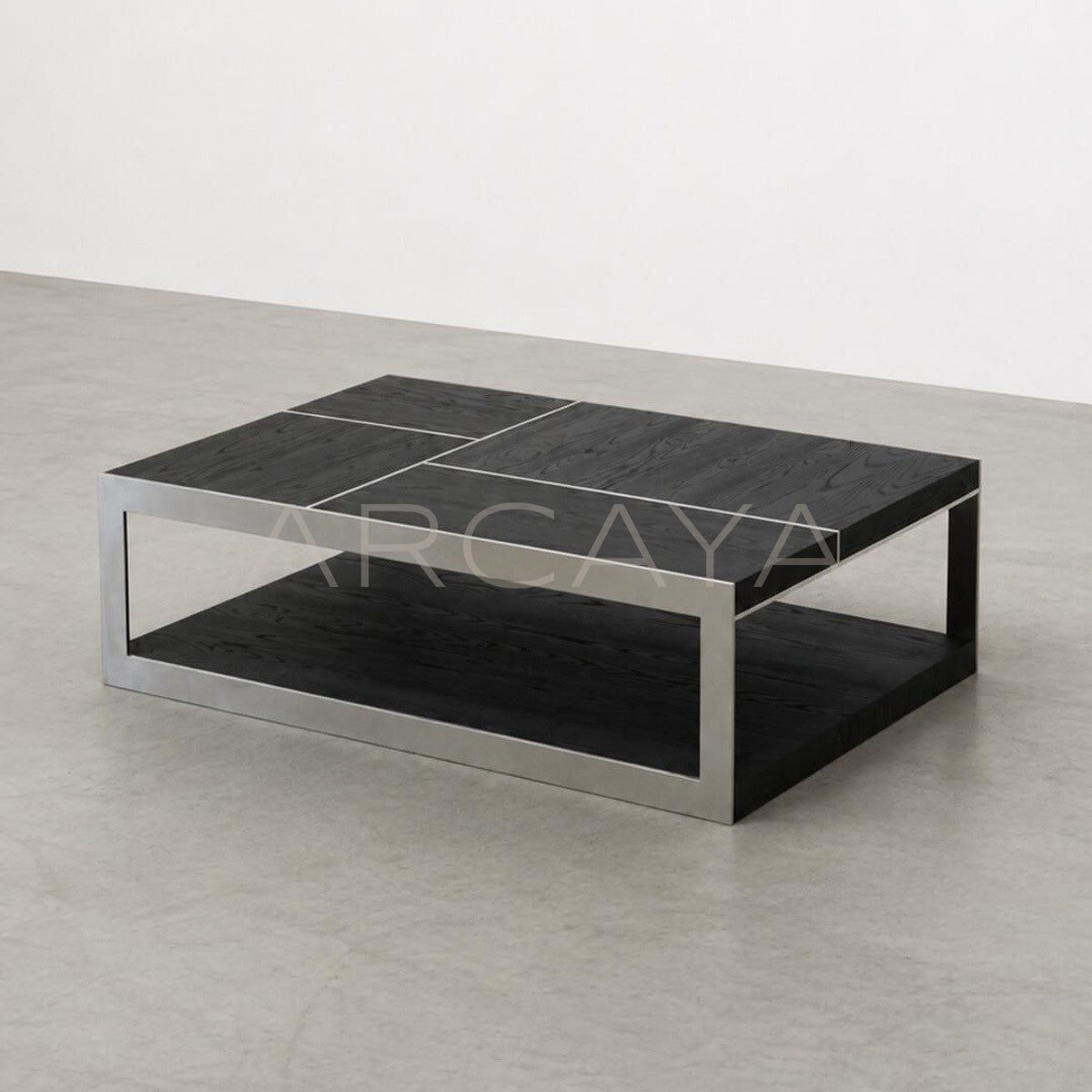 Gauguin Brushed Wood Metal Frame Coffee Table - main