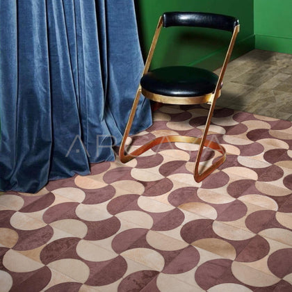 Patchwork Cowhide Rug - scene
