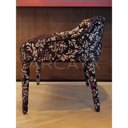 Purple Cut Velvet Classical Bench - scene