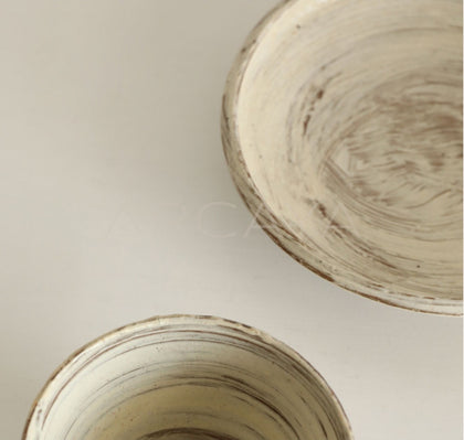 Amu Collab Brushed Ceramic Conical Bowl Plate - scene