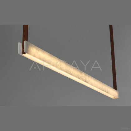 Leather Strap Stone Linear Pendant Light 97130 - scene