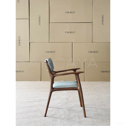 North American Ash Leather Dining Chair - scene