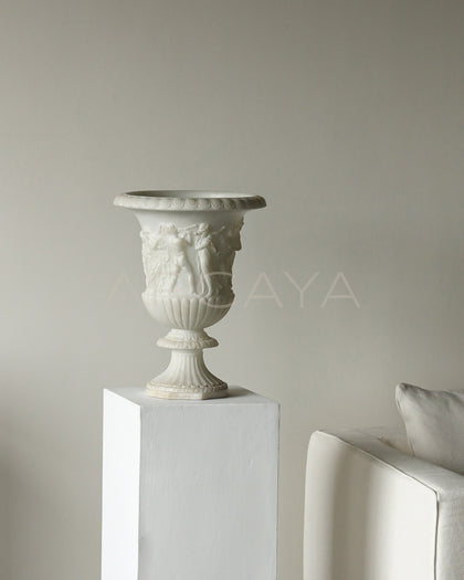 French Mid Century Roman Relief Floor Vase - scene