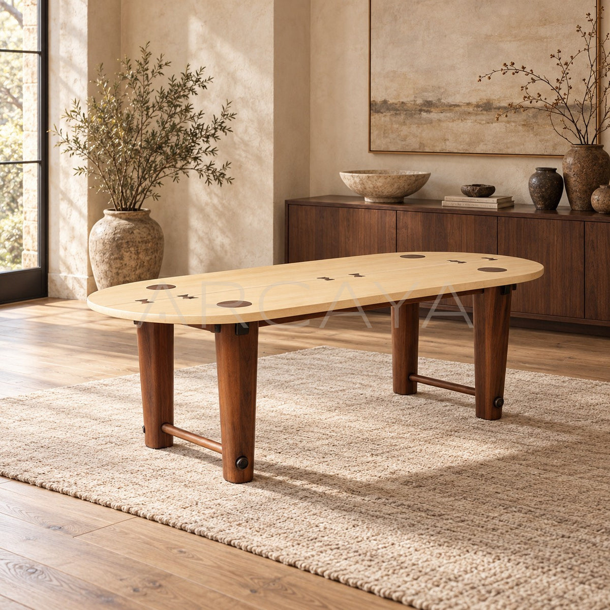 Rhye Oak Dining Table in detail