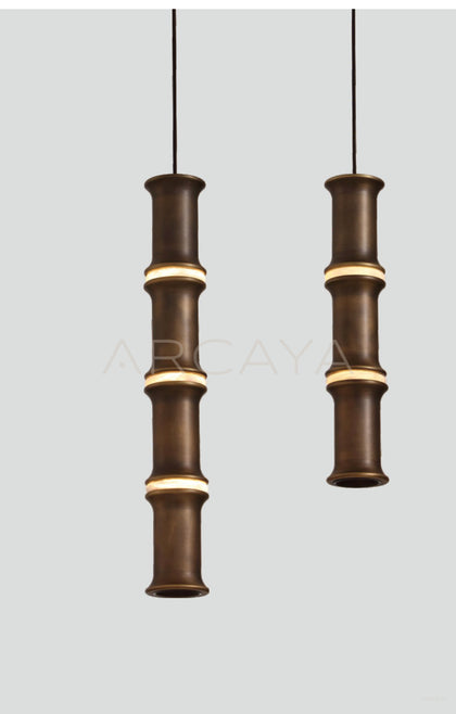 Black Gold Bamboo Joint Pendant Light 80650 - detail