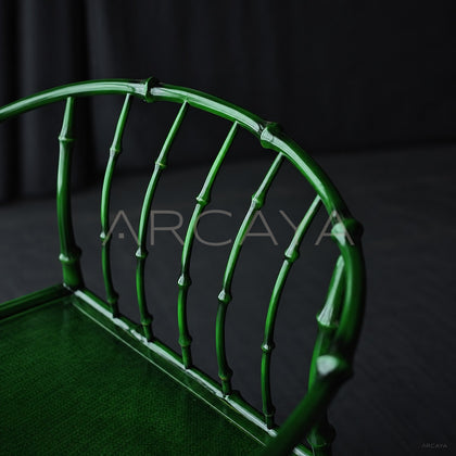 Green Bamboo Round Back Chair - detail