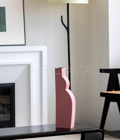 Abstract Curve Matte Ceramic Vase - scene