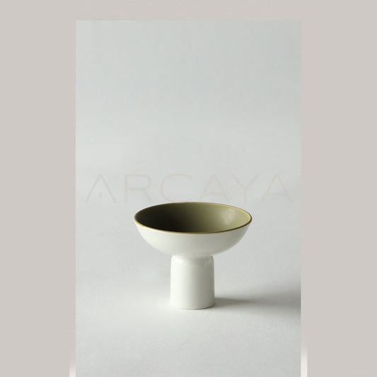 Handmade Footed Ceramic Sauce Dish - scene
