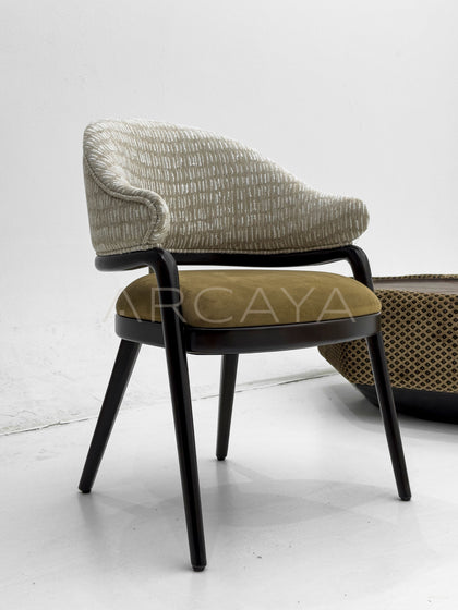 Solid Wood Upholstered Dining Chair - scene