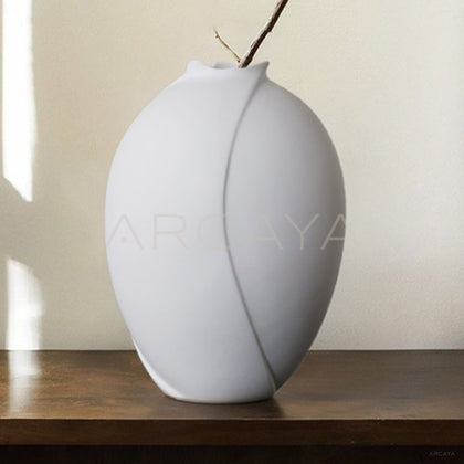 Song Aesthetic White Ceramic Vase - main