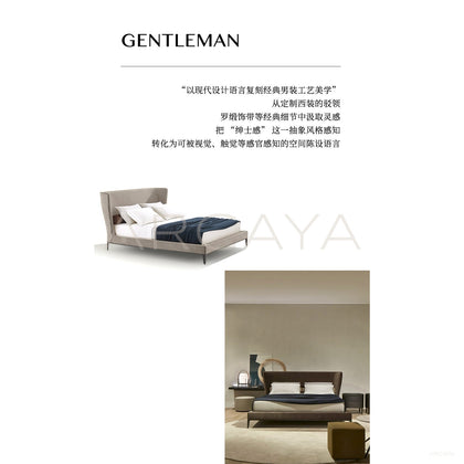 Gentleman Italian Minimalist Bed - scene