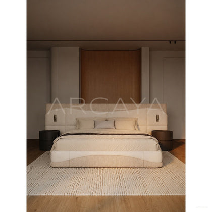 Master Bedroom Wide Headboard Bed - scene