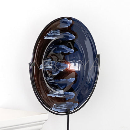 Gilded Hand Painted Glass Disc Ornament - main