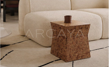 Woven Texture Art Side Table - scene