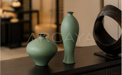 New Chinese Mist Green Ceramic Vase - scene