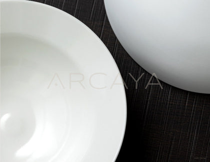 Sunxun Collab White Porcelain Wide Soup Bowl - scene