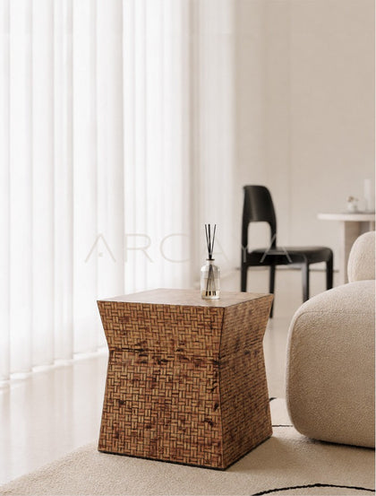 Woven Texture Art Side Table - scene