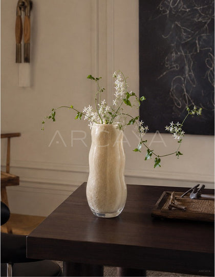 New Chinese Grey White Glass Vase - scene
