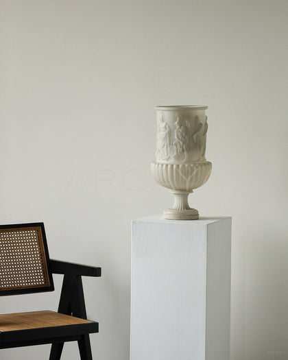 Roman Relief Mid Century Art Vase - scene