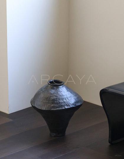Black Wabi Sabi Jingdezhen Jar Vase - scene