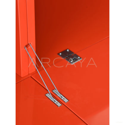Chinese Red Lacquer Japanese Minimalist Sideboard - scene