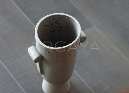 Wabi Sabi Double Ear Stoneware Vase - scene