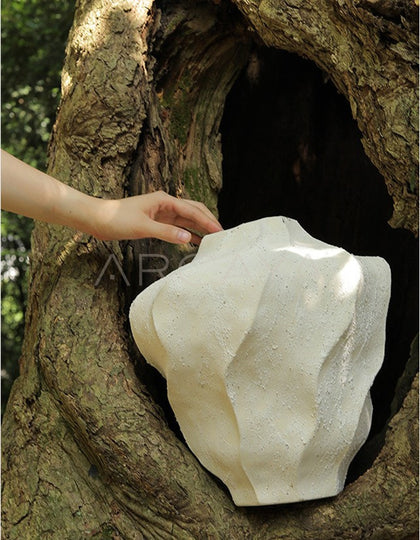 Handmade Pleated Round Belly Art Vase - scene