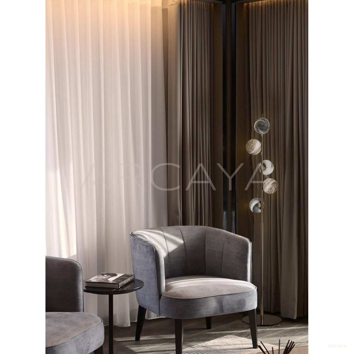 Five Stone Disc Floor Lamp 22012 in detail