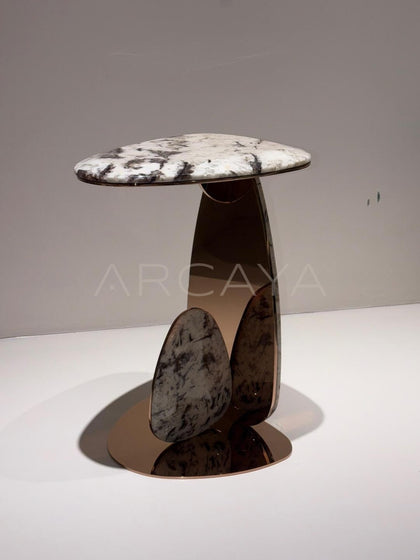 Mushroom Drop Marble Side Table - scene