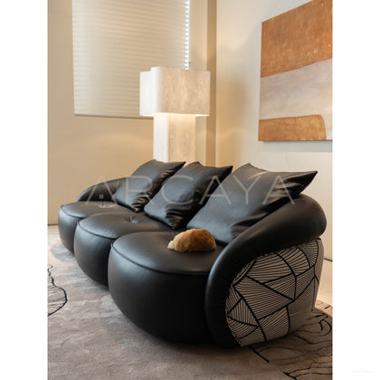 Obsidian Leather Sofa - scene