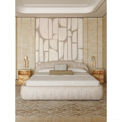 Curved Embrace Fabric Bed - scene