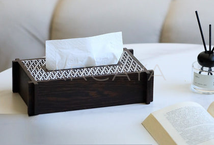 Handmade Horsehair Hide Tissue Box - scene