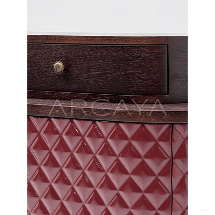 Italian Wine Red Diamond Relief Sideboard - scene