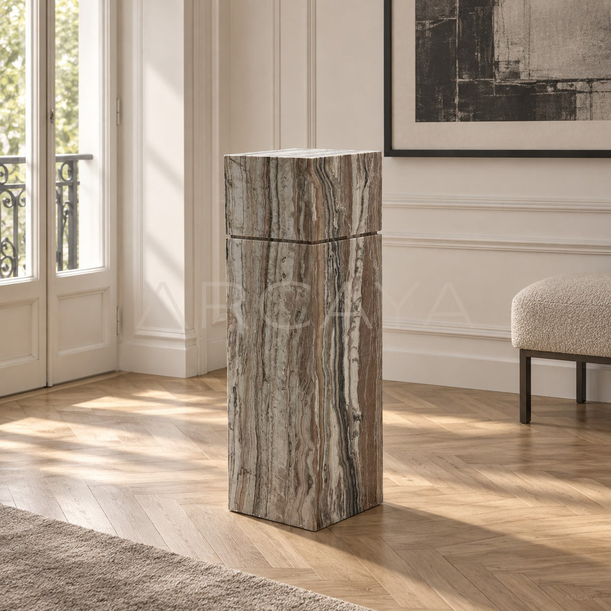 Sculptural Stone Pedestal Table - main