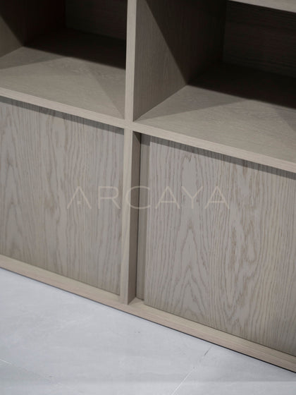 Minimalist Mid Century Solid Wood Storage Cabinet - detail