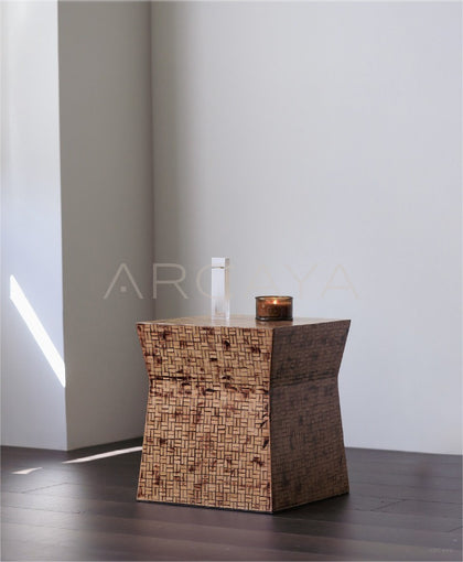 Bamboo Craft Mobile Side Table Stool - scene