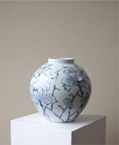 Jingdezhen Blue White Floor Jar Vase - scene
