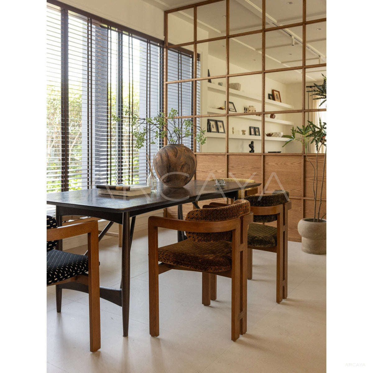 Skin Friendly Armrest Dining Chair in detail