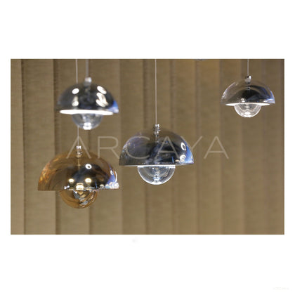 Silver Mushroom Globe Pendant Light 80604 - scene
