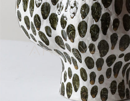 Polka Dot Textured Ceramic Vase - scene
