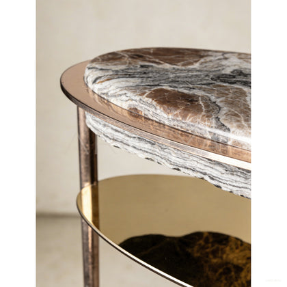 Aston Hand Forged Stone End Table - scene
